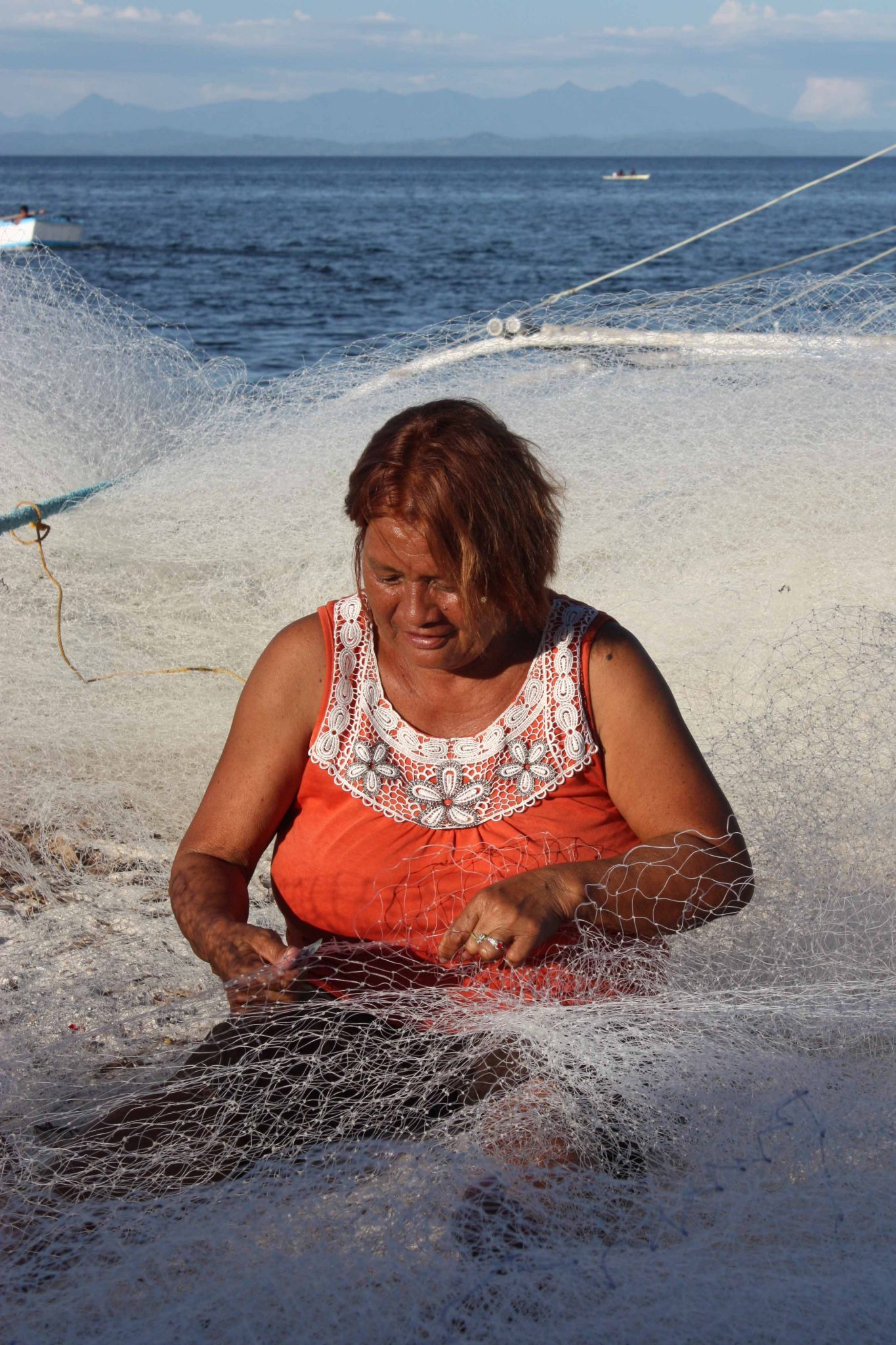 fixing the fishing nets